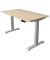 Sitz-Steh-Schreibtisch Move 4, elektrisch höhenverstellbar, 64-129cm (H), 140x80cm (BxT), rechteckig, ahorn / silber