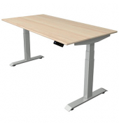 Sitz-Steh-Schreibtisch Move 4, elektrisch höhenverstellbar, 64-129cm (H), 160x80cm (BxT), rechteckig, ahorn / silber