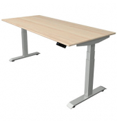 Sitz-Steh-Schreibtisch Move 4, elektrisch höhenverstellbar, 64-129cm (H), 180x80cm (BxT), rechteckig, ahorn / silber