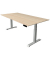 Sitz-Steh-Schreibtisch Move 4, elektrisch höhenverstellbar, 64-129cm (H), 200x100cm (BxT), rechteckig, ahorn / silber