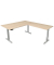 Sitz-Steh-Schreibtisch Move 4, elektrisch höhenverstellbar, 64-129cm (H), 200x220cm (BxT), rechteckig, ahorn / silber