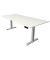 Sitz-Steh-Schreibtisch Move 4, elektrisch höhenverstellbar, 64-129cm (H), 225x100cm (BxT), rechteckig, weiß / silber