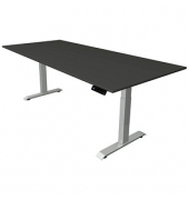 Sitz-Steh-Schreibtisch Move 4, elektrisch höhenverstellbar, 64-129cm (H), 225x100cm (BxT), rechteckig, anthrazit / silber