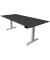 Sitz-Steh-Schreibtisch Move 4, elektrisch höhenverstellbar, 64-129cm (H), 225x100cm (BxT), rechteckig, anthrazit / silber