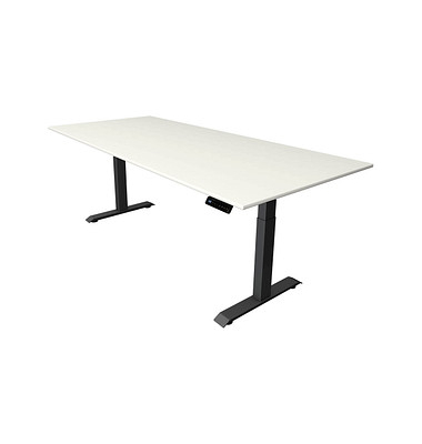 Sitz-Steh-Schreibtisch Move 4, elektrisch höhenverstellbar, 64-129cm (H), 225x100cm (BxT), rechteckig, weiß / anthrazit