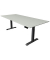 Sitz-Steh-Schreibtisch Move 4, elektrisch höhenverstellbar, 64-129cm (H), 225x100cm (BxT), rechteckig, lichtgrau / anthrazit