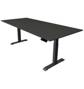 Sitz-Steh-Schreibtisch Move 4, elektrisch höhenverstellbar, 64-129cm (H), 225x100cm (BxT), rechteckig, anthrazit / anthrazit