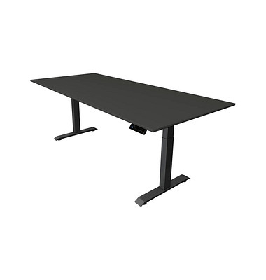 Sitz-Steh-Schreibtisch Move 4, elektrisch höhenverstellbar, 64-129cm (H), 225x100cm (BxT), rechteckig, anthrazit / anthrazit