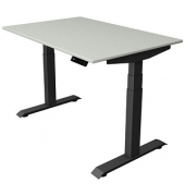 Sitz-Steh-Schreibtisch Move 4, elektrisch höhenverstellbar, 64-129cm (H), 120x80cm (BxT), rechteckig, lichtgrau / anthrazit