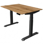 Sitz-Steh-Schreibtisch Move 4, elektrisch höhenverstellbar, 64-129cm (H), 120x80cm (BxT), rechteckig, eiche / anthrazit