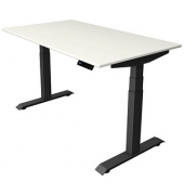 Sitz-Steh-Schreibtisch Move 4, elektrisch höhenverstellbar, 64-129cm (H), 140x80cm (BxT), rechteckig, weiß / anthrazit