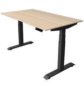 Sitz-Steh-Schreibtisch Move 4, elektrisch höhenverstellbar, 64-129cm (H), 140x80cm (BxT), rechteckig, ahorn / anthrazit