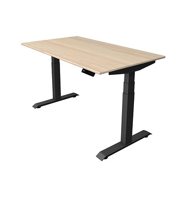 Sitz-Steh-Schreibtisch Move 4, elektrisch höhenverstellbar, 64-129cm (H), 140x80cm (BxT), rechteckig, ahorn / anthrazit