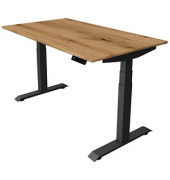 Sitz-Steh-Schreibtisch Move 4, elektrisch höhenverstellbar, 64-129cm (H), 140x80cm (BxT), rechteckig, eiche / anthrazit