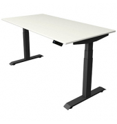 Sitz-Steh-Schreibtisch Move 4, elektrisch höhenverstellbar, 64-129cm (H), 160x80cm (BxT), rechteckig, weiß / anthrazit