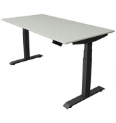 Sitz-Steh-Schreibtisch Move 4, elektrisch höhenverstellbar, 64-129cm (H), 160x80cm (BxT), rechteckig, lichtgrau / anthrazit