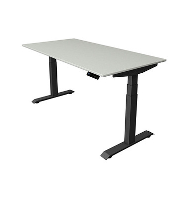 Sitz-Steh-Schreibtisch Move 4, elektrisch höhenverstellbar, 64-129cm (H), 160x80cm (BxT), rechteckig, lichtgrau / anthrazit