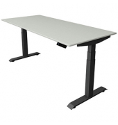 Sitz-Steh-Schreibtisch Move 4, elektrisch höhenverstellbar, 64-129cm (H), 180x80cm (BxT), rechteckig, lichtgrau / anthrazit