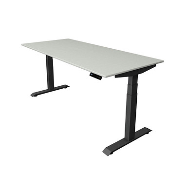 Sitz-Steh-Schreibtisch Move 4, elektrisch höhenverstellbar, 64-129cm (H), 180x80cm (BxT), rechteckig, lichtgrau / anthrazit