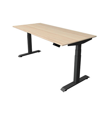 Sitz-Steh-Schreibtisch Move 4, elektrisch höhenverstellbar, 64-129cm (H), 180x80cm (BxT), rechteckig, ahorn / anthrazit