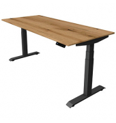 Sitz-Steh-Schreibtisch Move 4, elektrisch höhenverstellbar, 64-129cm (H), 180x80cm (BxT), rechteckig, eiche / anthrazit