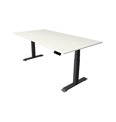 Sitz-Steh-Schreibtisch Move 4, elektrisch höhenverstellbar, 64-129cm (H), 200x100cm (BxT), rechteckig, weiß / anthrazit