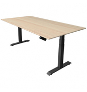 Sitz-Steh-Schreibtisch Move 4, elektrisch höhenverstellbar, 64-129cm (H), 200x100cm (BxT), rechteckig, ahorn / anthrazit