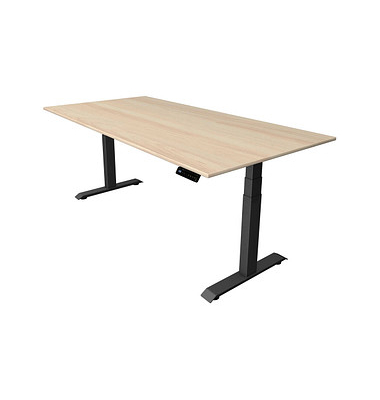Sitz-Steh-Schreibtisch Move 4, elektrisch höhenverstellbar, 64-129cm (H), 200x100cm (BxT), rechteckig, ahorn / anthrazit