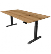 Sitz-Steh-Schreibtisch Move 4, elektrisch höhenverstellbar, 64-129cm (H), 200x100cm (BxT), rechteckig, eiche / anthrazit