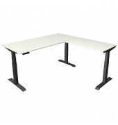 Sitz-Steh-Schreibtisch Move 4, elektrisch höhenverstellbar, 64-129cm (H), 180x180cm (BxT), rechteckig, weiß / anthrazit