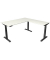 Sitz-Steh-Schreibtisch Move 4, elektrisch höhenverstellbar, 64-129cm (H), 180x180cm (BxT), rechteckig, weiß / anthrazit