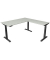 Sitz-Steh-Schreibtisch Move 4, elektrisch höhenverstellbar, 64-129cm (H), 180x180cm (BxT), rechteckig, lichtgrau / anthrazit