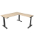 Sitz-Steh-Schreibtisch Move 4, elektrisch höhenverstellbar, 64-129cm (H), 180x180cm (BxT), rechteckig, ahorn / anthrazit