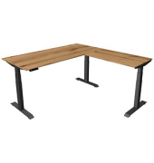 Sitz-Steh-Schreibtisch Move 4, elektrisch höhenverstellbar, 64-129cm (H), 180x180cm (BxT), rechteckig, eiche / anthrazit