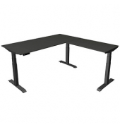 Sitz-Steh-Schreibtisch Move 4, elektrisch höhenverstellbar, 64-129cm (H), 180x180cm (BxT), rechteckig, anthrazit / anthrazit