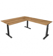 Sitz-Steh-Schreibtisch Move 4, elektrisch höhenverstellbar, 64-129cm (H), 200x220cm (BxT), rechteckig, eiche / anthrazit