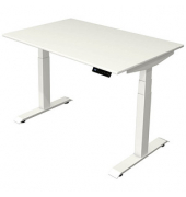 Sitz-Steh-Schreibtisch Move 4, elektrisch höhenverstellbar, 64-129cm (H), 120x80cm (BxT), rechteckig, weiß / weiß
