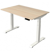 Sitz-Steh-Schreibtisch Move 4, elektrisch höhenverstellbar, 64-129cm (H), 120x80cm (BxT), rechteckig, ahorn / weiß