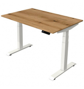 Sitz-Steh-Schreibtisch Move 4, elektrisch höhenverstellbar, 64-129cm (H), 120x80cm (BxT), rechteckig, eiche / weiß