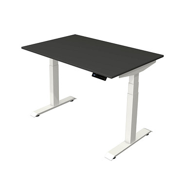 Sitz-Steh-Schreibtisch Move 4, elektrisch höhenverstellbar, 64-129cm (H), 120x80cm (BxT), rechteckig, anthrazit / weiß