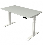 Sitz-Steh-Schreibtisch Move 4, elektrisch höhenverstellbar, 64-129cm (H), 140x80cm (BxT), rechteckig, lichtgrau / weiß