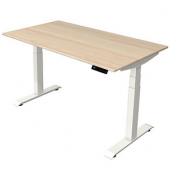 Sitz-Steh-Schreibtisch Move 4, elektrisch höhenverstellbar, 64-129cm (H), 140x80cm (BxT), rechteckig, ahorn / weiß