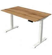 Sitz-Steh-Schreibtisch Move 4, elektrisch höhenverstellbar, 64-129cm (H), 140x80cm (BxT), rechteckig, eiche / weiß