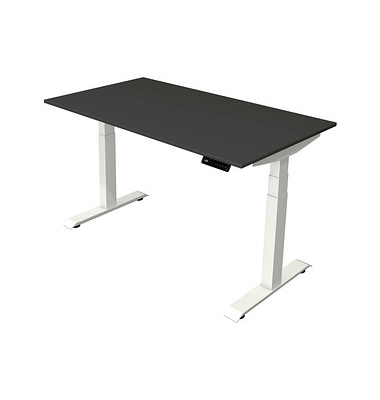 Sitz-Steh-Schreibtisch Move 4, elektrisch höhenverstellbar, 64-129cm (H), 140x80cm (BxT), rechteckig, anthrazit / weiß