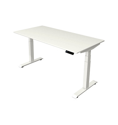 Sitz-Steh-Schreibtisch Move 4, elektrisch höhenverstellbar, 64-129cm (H), 160x80cm (BxT), rechteckig, weiß / weiß