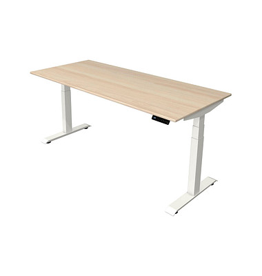 Sitz-Steh-Schreibtisch Move 4, elektrisch höhenverstellbar, 64-129cm (H), 180x80cm (BxT), rechteckig, ahorn / weiß