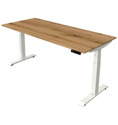 Sitz-Steh-Schreibtisch Move 4, elektrisch höhenverstellbar, 64-129cm (H), 180x80cm (BxT), rechteckig, eiche / weiß