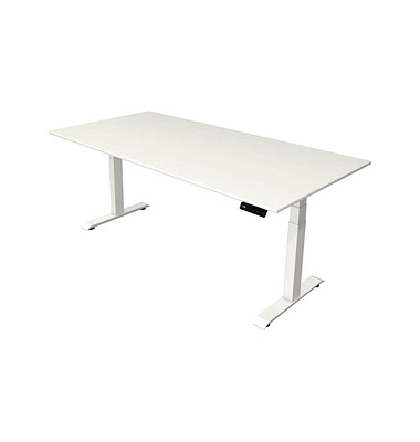 Sitz-Steh-Schreibtisch Move 4, elektrisch höhenverstellbar, 64-129cm (H), 200x100cm (BxT), rechteckig, weiß / weiß