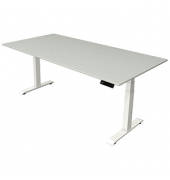 Sitz-Steh-Schreibtisch Move 4, elektrisch höhenverstellbar, 64-129cm (H), 200x100cm (BxT), rechteckig, lichtgrau / weiß