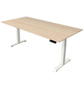 Sitz-Steh-Schreibtisch Move 4, elektrisch höhenverstellbar, 64-129cm (H), 200x100cm (BxT), rechteckig, ahorn / weiß